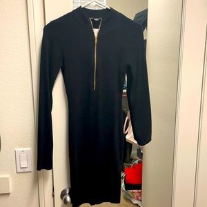 Black long sleeve mini dress